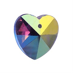 18mm Facet Heart shaped AAA Crystal Glass Bead AB Crystal Top Drilled