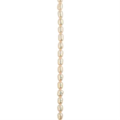 3.5-4mm Rice Pearl Bead Long Drilled Baby Pink 40cm Strand