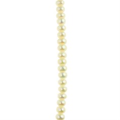 6-6.5mm Button Pearl Bead Centre Drilled White 40cm Strand