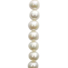 11.5-13mm Superior Quality Large Potato Pearl Side Drilled White 40cm Strand