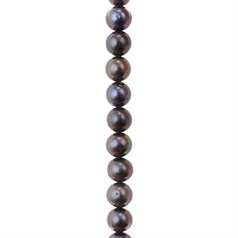 8-8.5mm Potato Pearl Bead Superior Lustre Side Drilled Peacock 40cm Strand