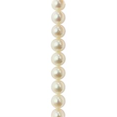 9-10.5mm Potato Pearl Bead Superior Lustre Side Drilled White 40cm Strand