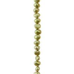 5.5-6mm Freeform Pearl Bead Side Drilled Sage Green AY122 40cm Strand