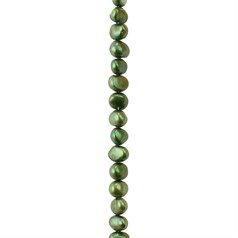 5.5-6mm Freeform Pearl Bead Side Drilled Emerald AY162 40cm Strand