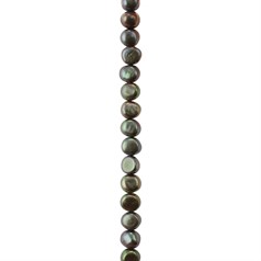 5.5-6mm Freeform Pearl Bead Side Drilled Peacock KF001 40cm Strand