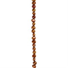 5.5-6mm Freeform Pearl Bead Side Drilled Brown 40cm Strand