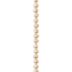 5.5-6mm Freeform Pearl Bead Side Drilled Baby Pink xH016 40cm Strand