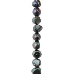 9mm Freeform Pearl Bead Side Drilled Peacock 40cm Strand