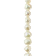 10-11mm Freeform Pearl Bead Side Drilled White 40cm Strand
