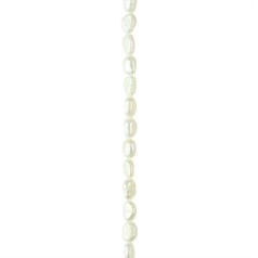 4-5mm Freeform Pearl Bead Long Drilled White 40cm Strand