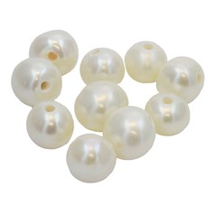 10-11.5mm Potato Pearl Bead Side Drilled 2mm Hole White