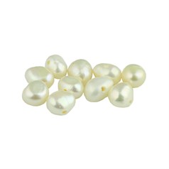 7-7.5mm Freeform Pearl Bead Side Drilled 1.2mm Hole White