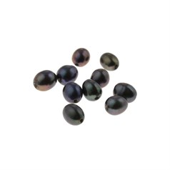4.5-5mm Rice Pearl Bead Long Drilled 1mm Hole Peacock