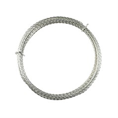 Parawire 18 Gauge (1.02mm) Non Tarnish Twisted Square Silver Plated Wire 8ft (2.4m) Coil
