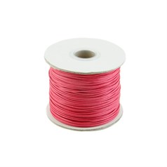 Candy Pink Waxed Cord 1mm 100 Metre Reel