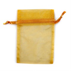 Gold Organza Pouch with Satin Ribbon 10x7.5cm