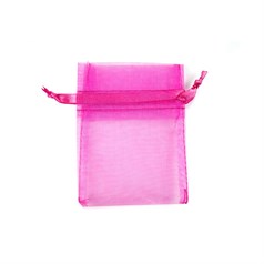 Pink Organza Pouch with Satin Ribbon 10x7.5cm