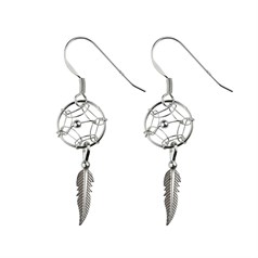Authentic Native American Dream Catcher Mini Earring Sterling Silver (STS)