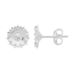 Sunflower Earstud Round 10mm Sterling Silver