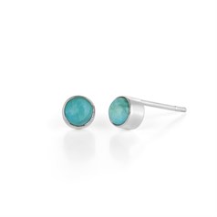 Turquoise 5mm Earstud Sterling Silver