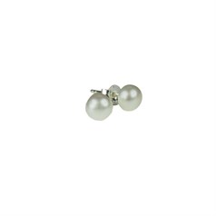 6-7mm Baroque Pearl Stud Earring with Sterling Silver Fittings in White