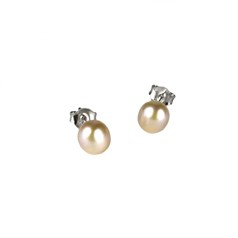 6-7mm Baroque Pearl Stud Earring with Sterling Silver Fittings in Natural
