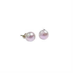 10-12mm Baroque Pearl Stud Earring with Sterling Silver Fittings in Natural Purple