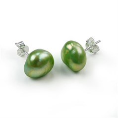 10-12mm Baroque Pearl Stud STS Green