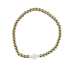 Moonstone Bracelet Hematine with 18ct Gold Plating -Birthstone  June