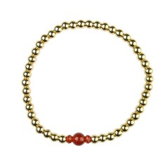 Carnelian Bracelet Hematine with 18ct Gold Plating -Birthstone July