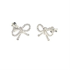 12x8mm Bow Design Earstud with scrolls Sterling Silver (STS)