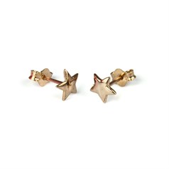 Star Shape Earstuds 6mm with Scrolls Rose Gold Plated Vermeil Sterling Silver(Extra Durable)