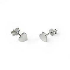 Heart Shape Earstuds 5mm with Scrolls Sterling Silver (STS)