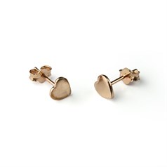 Heart Shape Earstuds 5mm with Scrolls Rose Gold Plated Vermeil Sterling Silver (Extra Durable)