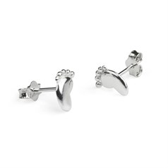 Baby Feet Earstuds 7x5mm with Scrolls Sterling Silver (STS)