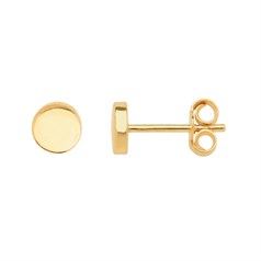 Circle Earstuds 5mm with Scrolls  Gold Plated Sterling Silver Vermeil