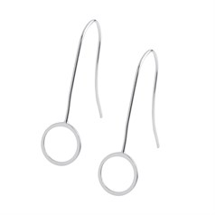 Circle Ear Wire Drop Sterling Silver