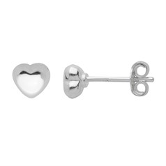 Tiny Puff Heart Earstud Sterling Silver