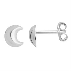 Tiny Crescent Moon Earstud Sterling Silver