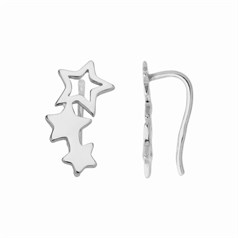 Shooting 3 Star Ear Climber Sterling Silver