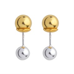 5mm Ball Earstud Sterling Silver with 6mm Ball Back Gold Plated STS Vermeil
