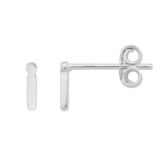 Lowercase Alphabet Letter i Earstud with Scroll (SINGLE) Sterling Silver