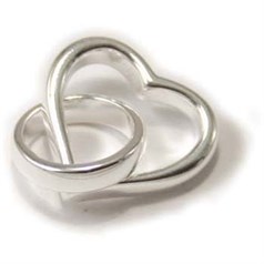 Linked Heart/Ring Shaped Pendant Sterling Silver