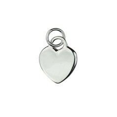 Smooth Heart Pendant 2mm Thick 15x17mm Sterling Silver