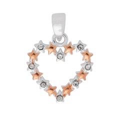 Heart of Stars CZ Pendant Rose Gold Plated Sterling Silver