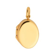 22x15mm Oval Hinged Locket Pendant Gold Plated Sterling Silver Vermeil