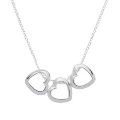 3 Hearts Necklace Sterling Silver