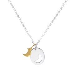 Moon Cut Out Necklace Sterling Silver