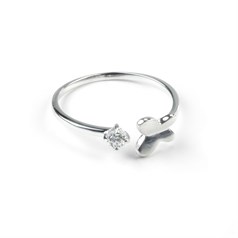 Butterfly Ring w/Cubic Zirconia Sterling Silver