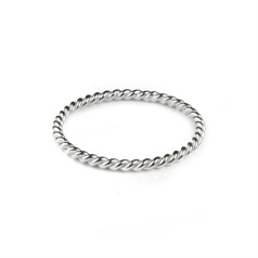 Rope Band Ring UK Size N Sterling Silver